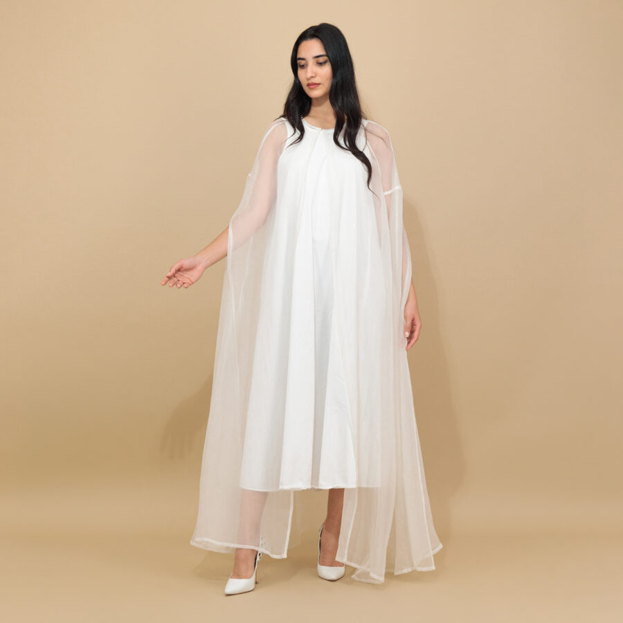 White Radiance Wedding Abaya - Image 2