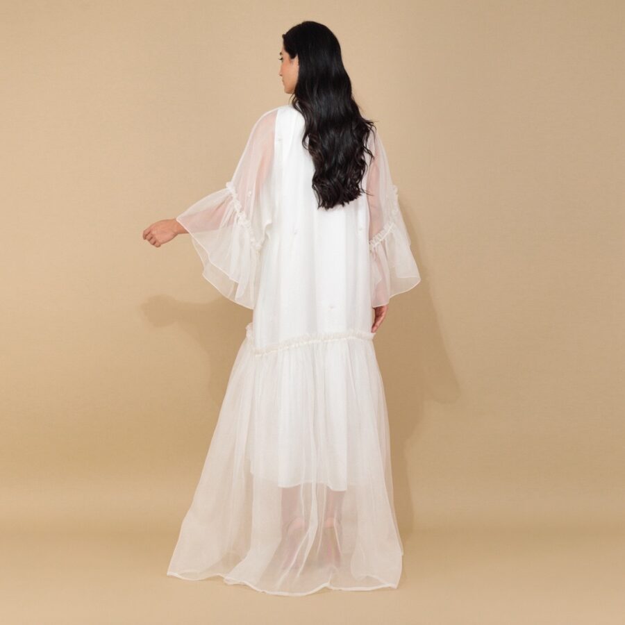 White Ethereal Wedding Abaya - Image 2