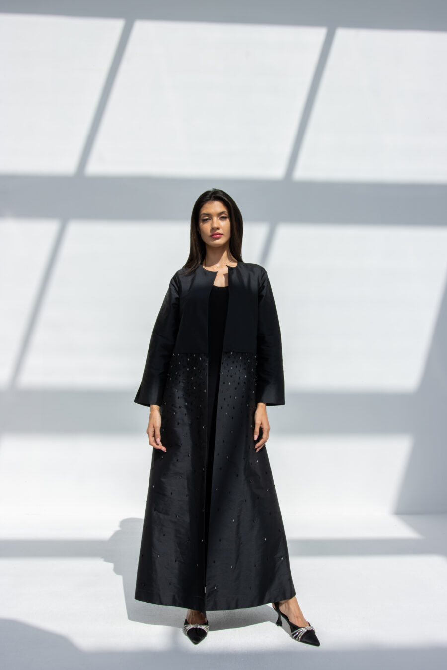 Ebony Elegance Embroidered Abaya - Image 2