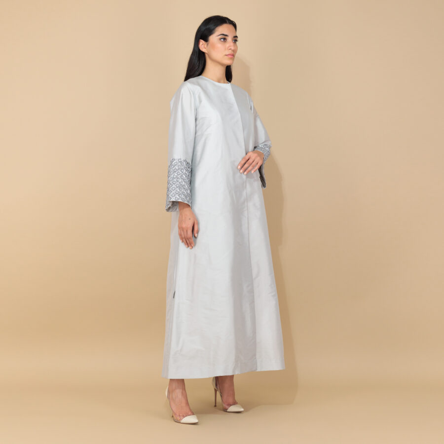 Silver Moon Embroidered Abaya - Image 2