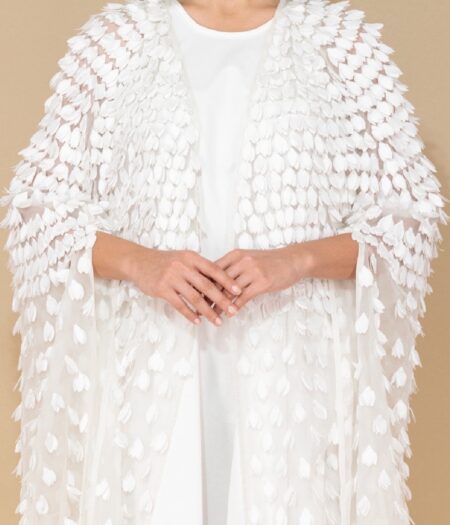 White Blossom Wedding Abaya