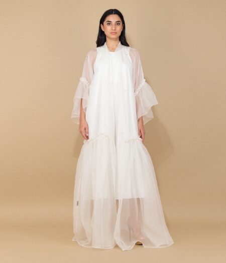 White Ethereal Wedding Abaya